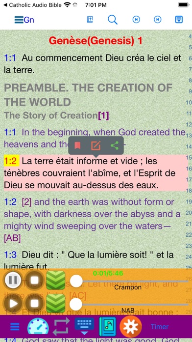 Screenshot #1 pour Français-Anglais Crampon Bible