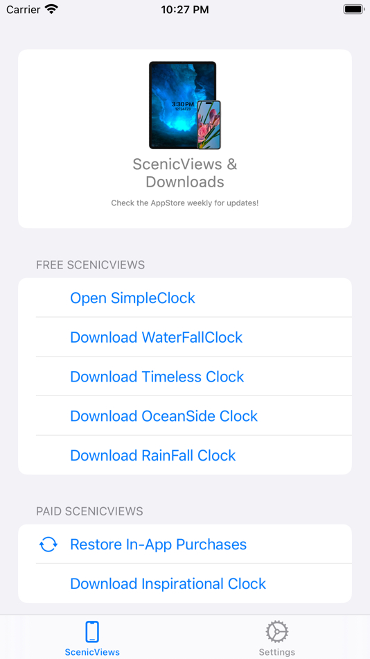 #1. ScenicStandby (iOS) 由: Bart Tarasewicz