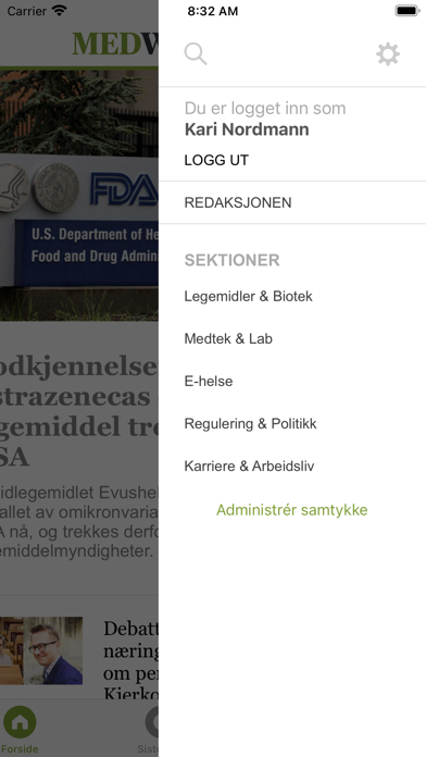MedWatch Norge Screenshot
