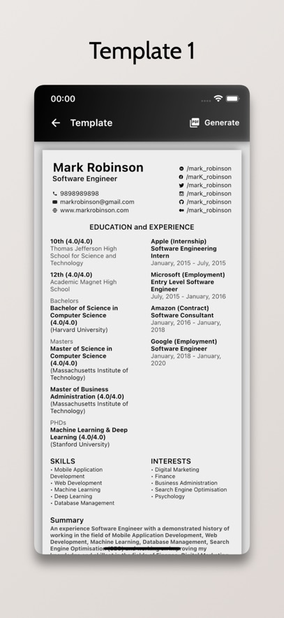 Resume+ - CV Generator