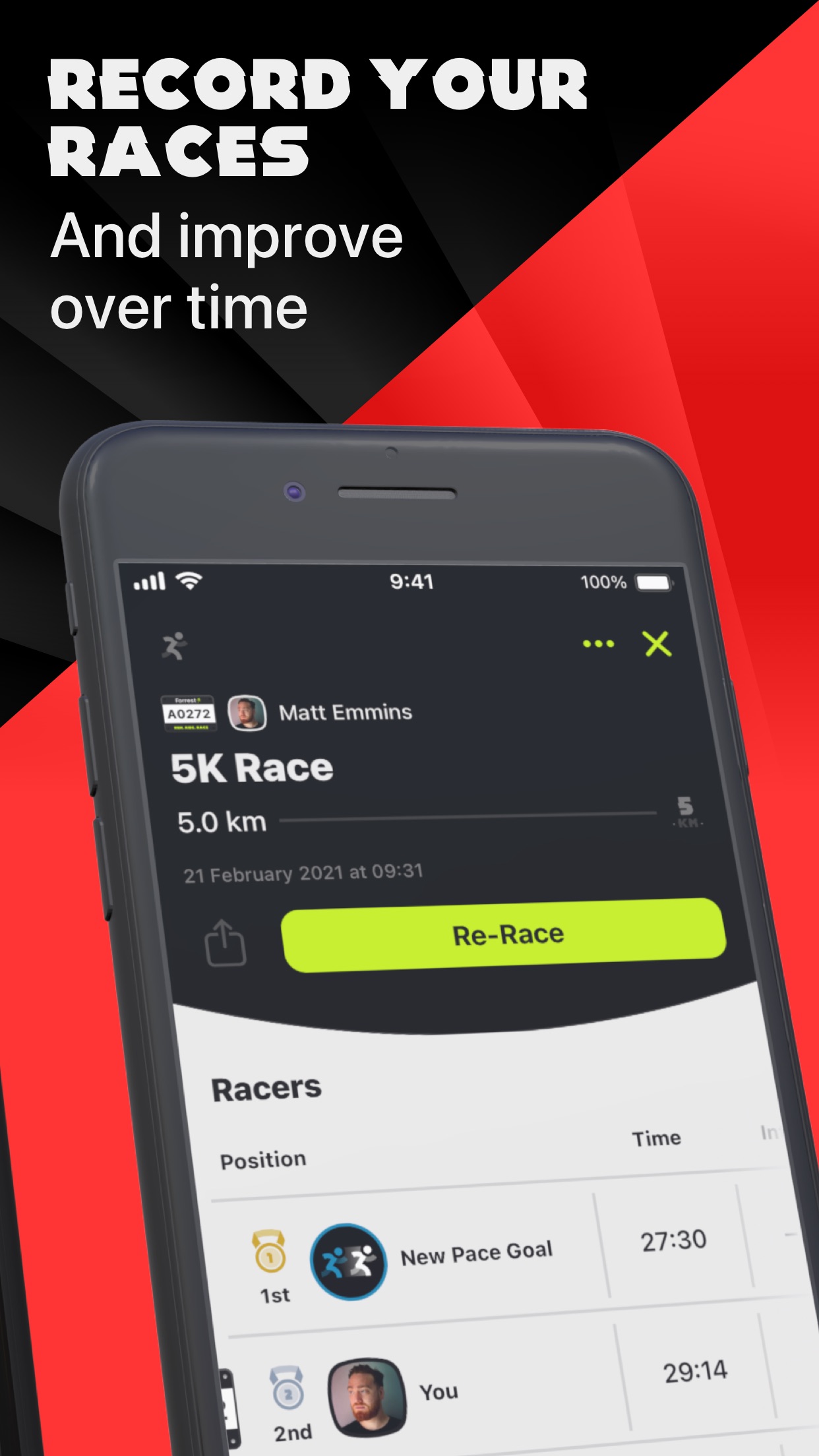 Screenshot do app Forrest — Run. Ride. Race!