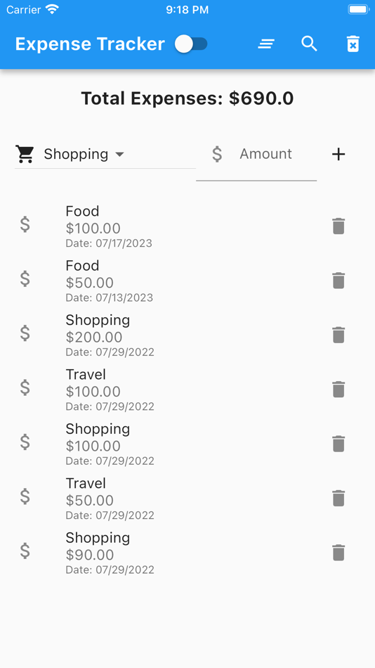#1. Daily Expenses Calculator (iOS) Podle: MD. NASAR UDDIN REDOY