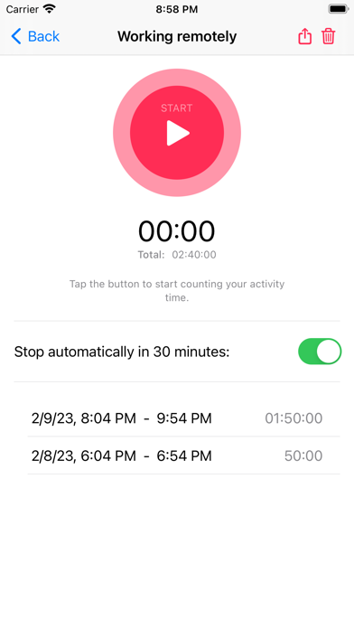 Work Time Counter Screenshot