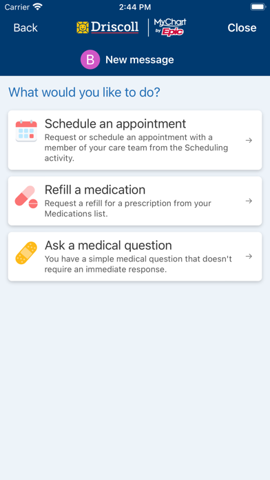 Driscoll Health System Screenshot