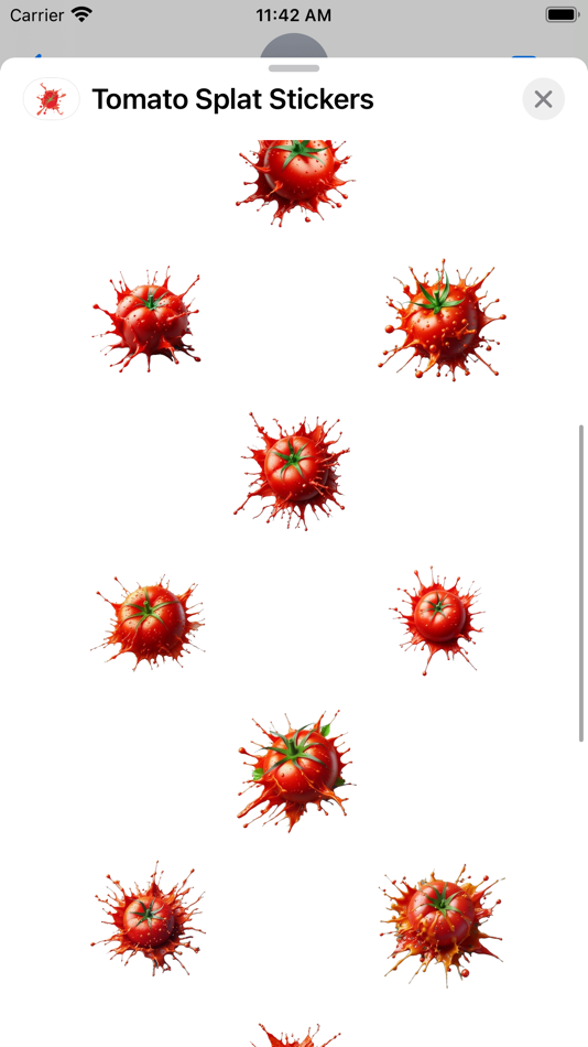 #2. Tomato Splat Stickers (iOS) Podle: Paul Scott