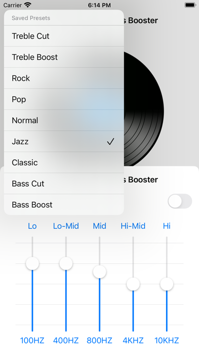 Screenshot 1 of Audio Equaliser App