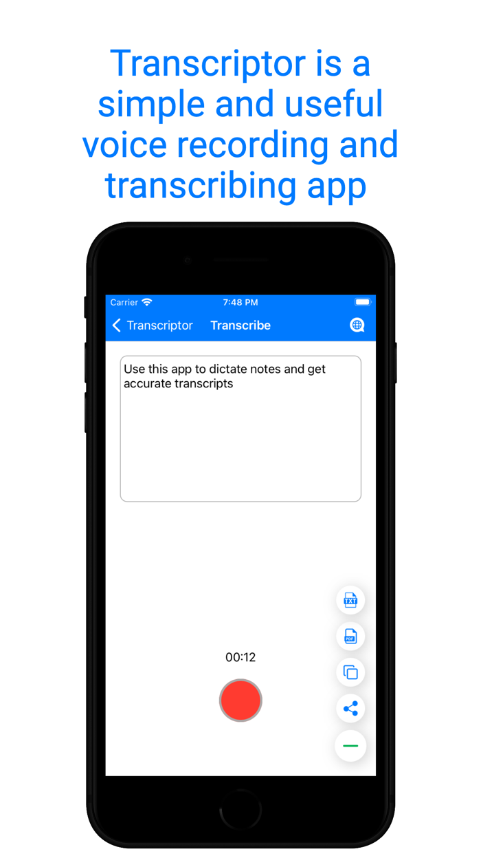 Transcriptor-Dictation to text