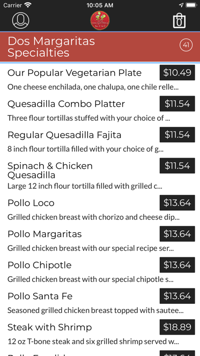 Dos Margaritas Restaurant Screenshot