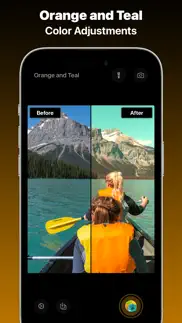 orange and teal, preset camera iphone screenshot 1