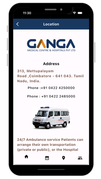 Ganga Hospital Screenshot