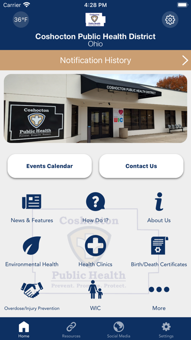 Coshocton Public Health Screenshot