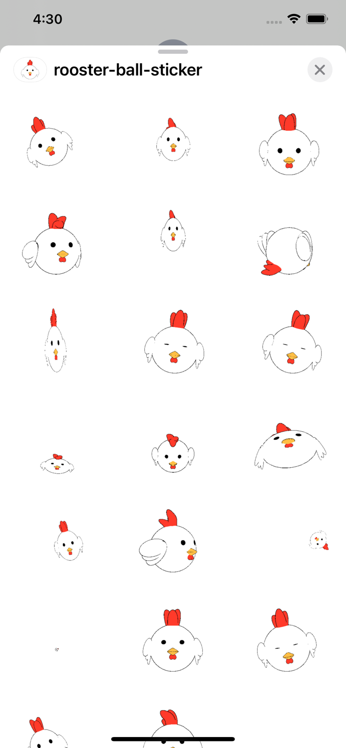 rooster ball sticker