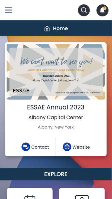 ESSAE Events Screenshot
