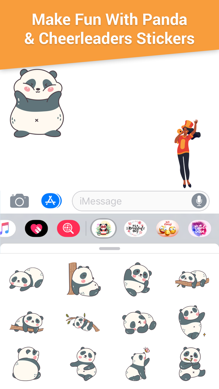 Panda and Cheerleaders Animated