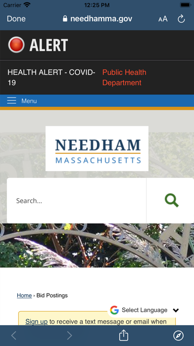 Town of Needham, MA Screenshot