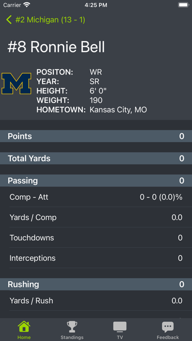 Michigan Football Schedules Screenshot