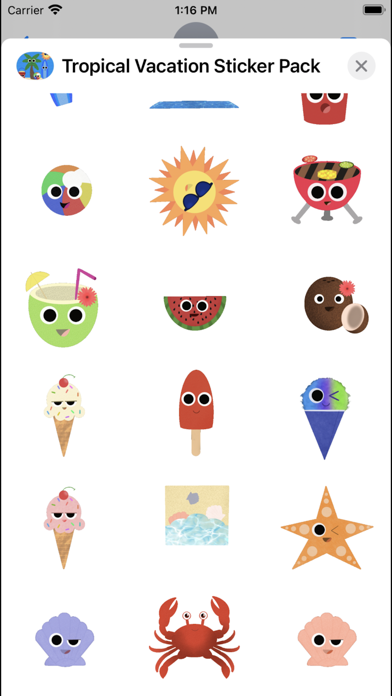 Tropical Vacation Sticker Pack Screenshot