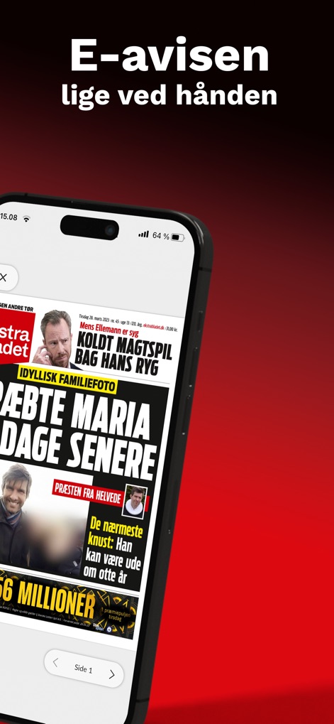 Ekstra Bladet – e-Avis - ユーザーは、実際の新聞のような感覚で各ページを詳細に閲覧でき、直感的なページ送り機能でスムーズに記事を読み進めることができます。