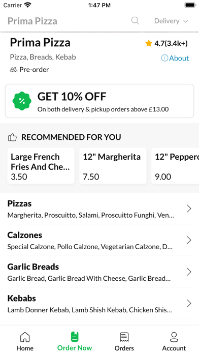 Prima Pizza. Screenshot