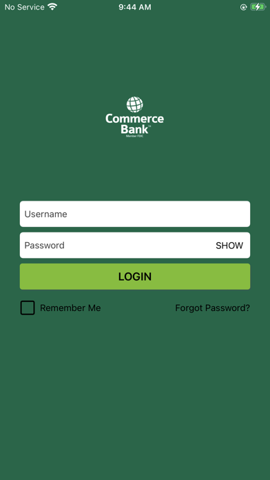 Commercial Deposit Screenshot