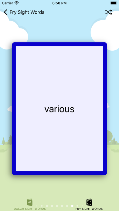 Sight Words Reading Cards Screenshot