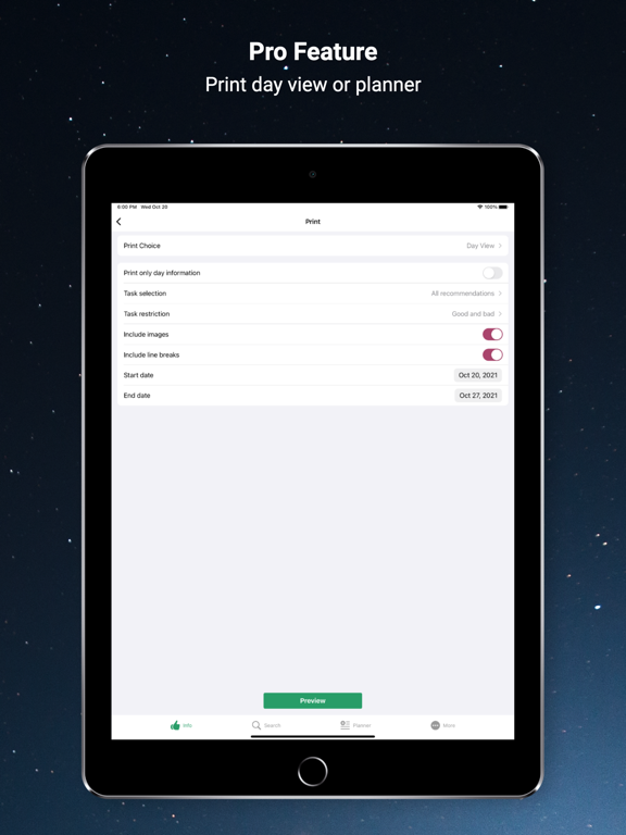 Moon Calendar - Moony iPad screenshot 6 - Lifestyle app