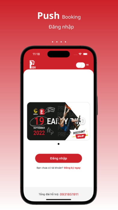 Pushclimbing Booking Screenshot