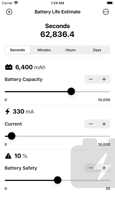 Battery Life Estimate Screenshot