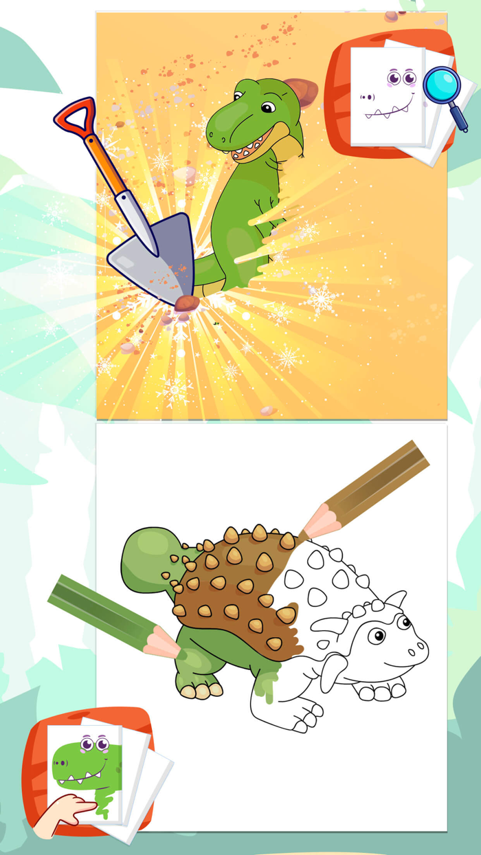 Connect and paint dinosaurs