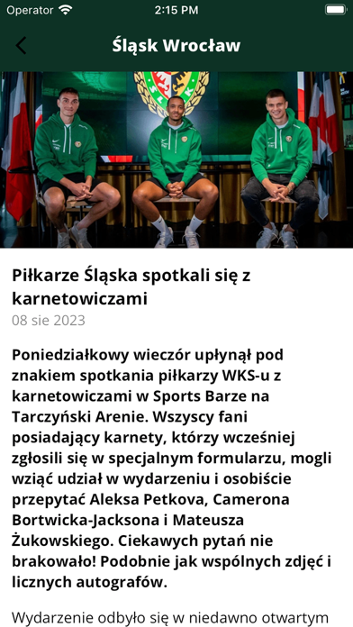 WKS Śląsk Wrocław Screenshot