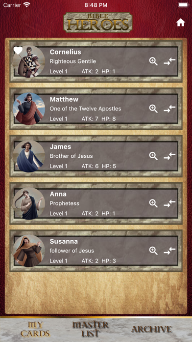 Bible Heroes Trading Card Game Screenshot