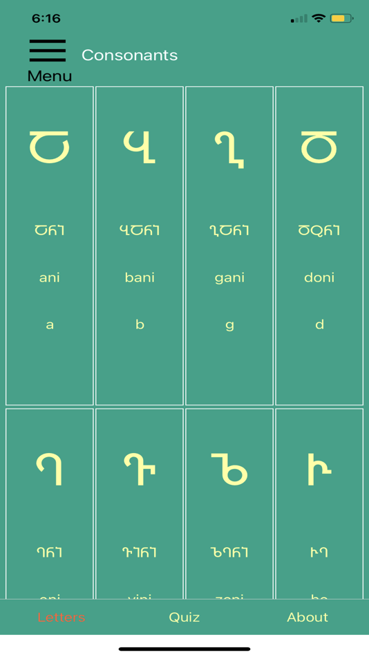 #2. Learn Georgian Alphabet! (iOS) Podle: Ethan Hartzell