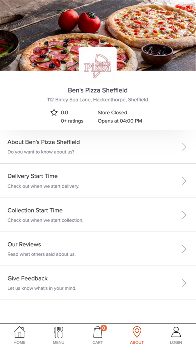 Ben's Pizza Sheffield Screenshot