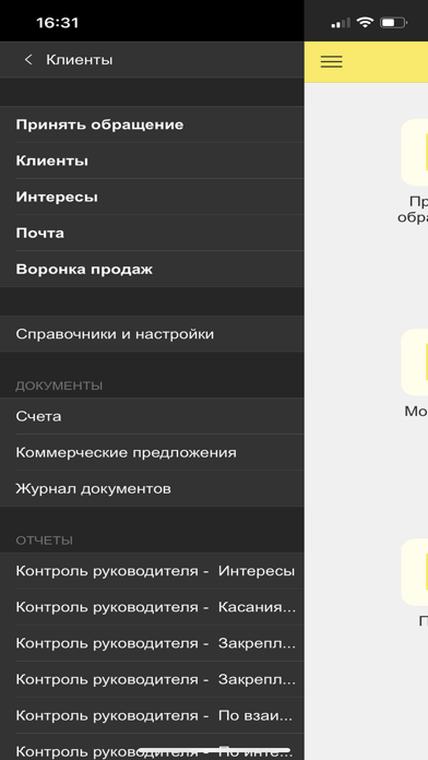 iCRM. Мобильный клиент Screenshot