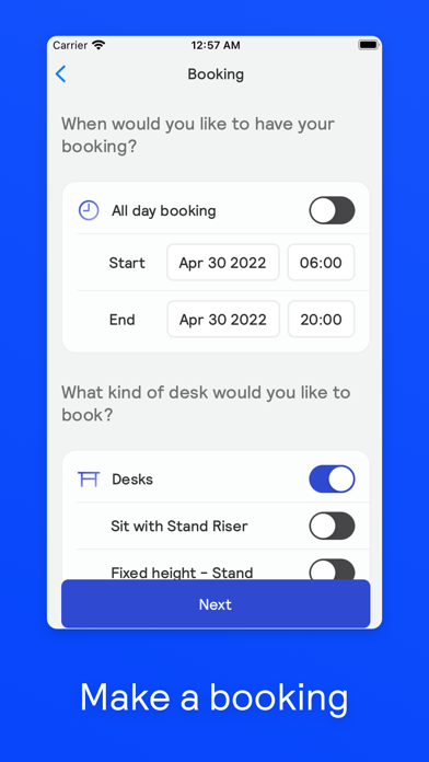 OurSpace Booking Screenshot