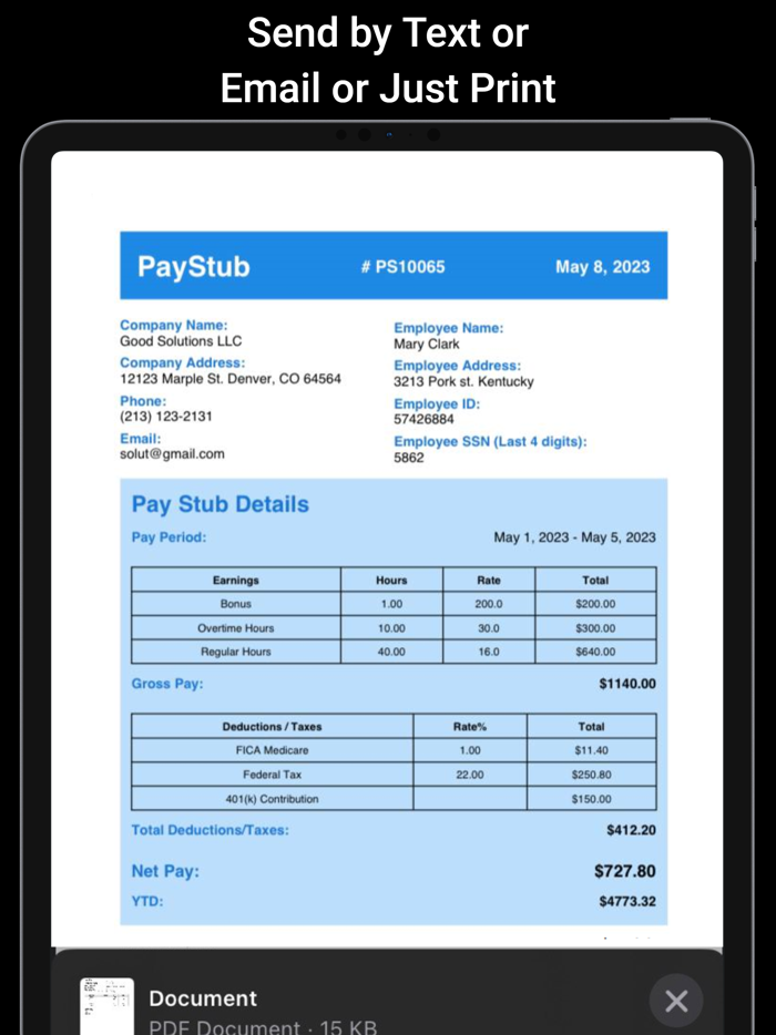 PayStub Creator PaySlip Maker