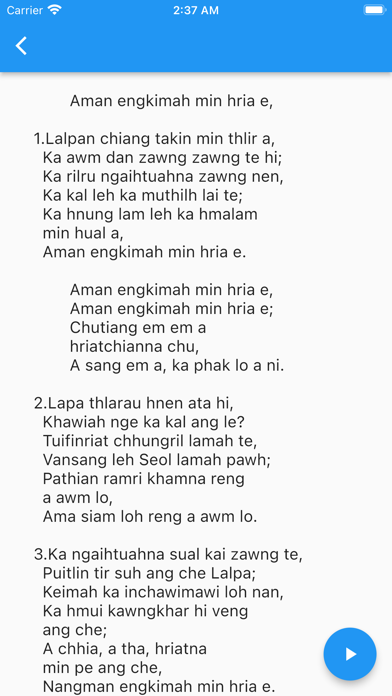 Worship Lyrics Mara&Mizo Screenshot