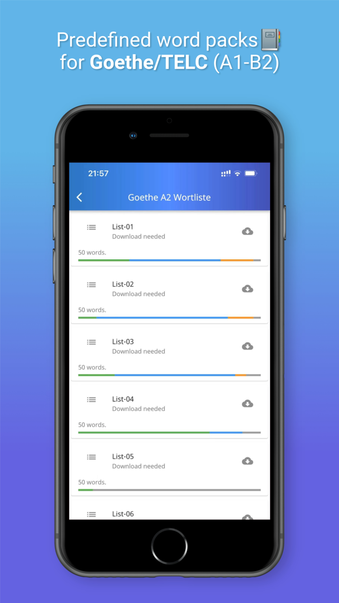 XY Memo German vocab builder