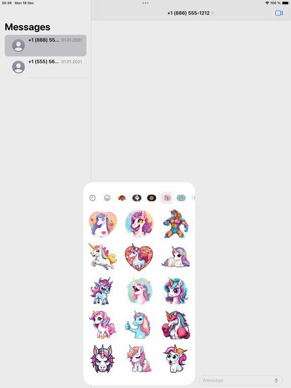 Screenshot #6 pour Unicorns Sticker Set
