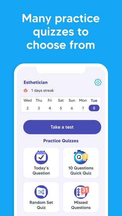 Esthetician Exam Prep Test Screenshot