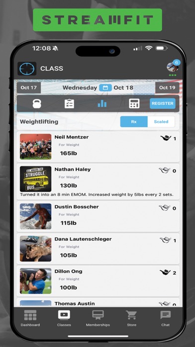 StreamFit Member Screenshot
