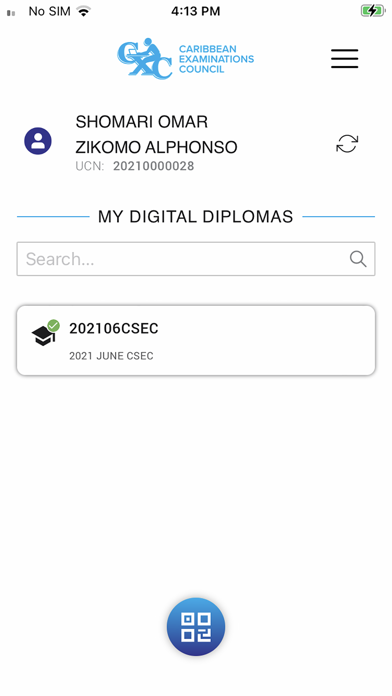 CXC Certification Wallet Screenshot