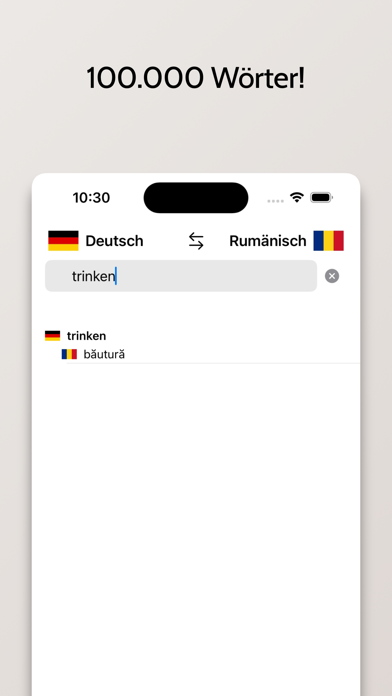 Rumänisch-Deutsch Wörterbuch Screenshot