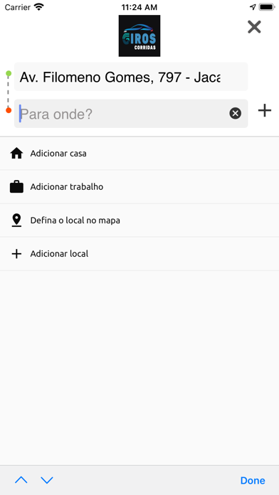 Giros Corridas Passageiro Screenshot