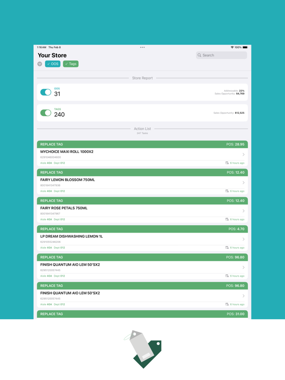 Simbe (Legacy version) iPad screenshot 1 - Business app