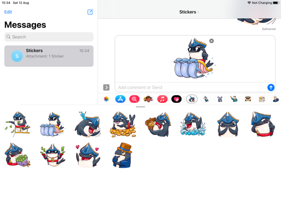 Screenshot #4 pour Pirate Shark Fun Emoji Sticker