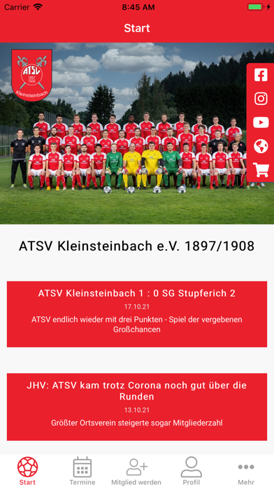 ATSV Kleinsteinbach e.V. Screenshot