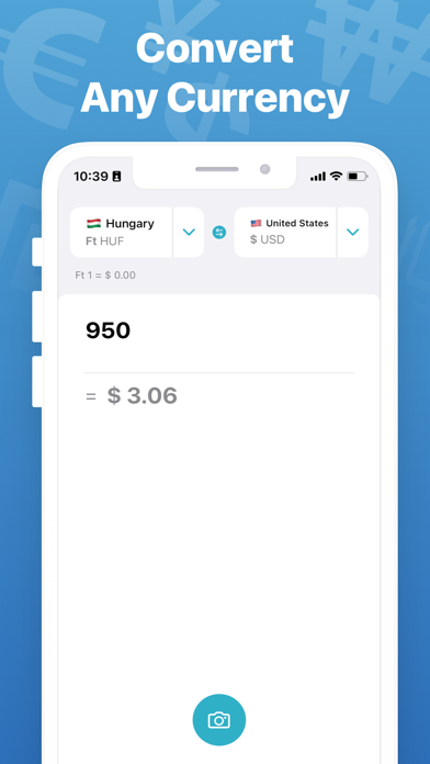 Currency Converter Camera Scan Screenshot