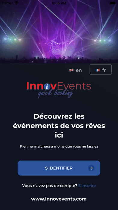 InnovEvents booking Screenshot