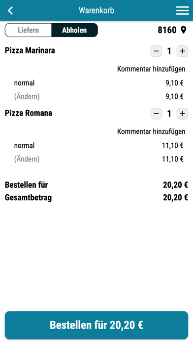 Dejavu Lieferservice Screenshot
